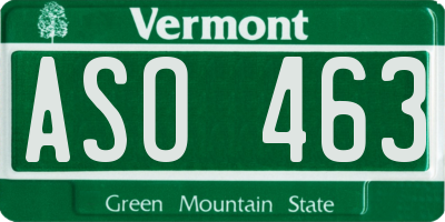 VT license plate ASO463