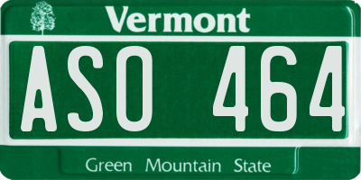 VT license plate ASO464