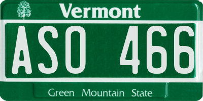 VT license plate ASO466