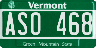 VT license plate ASO468