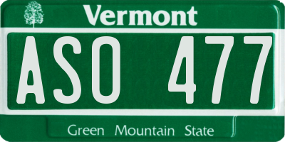 VT license plate ASO477