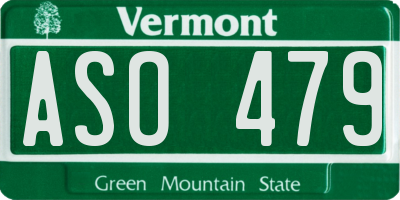 VT license plate ASO479