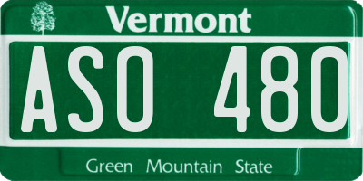VT license plate ASO480