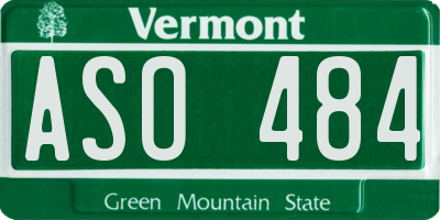 VT license plate ASO484