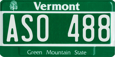 VT license plate ASO488