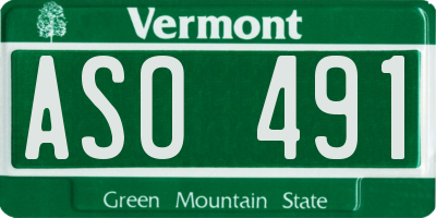 VT license plate ASO491