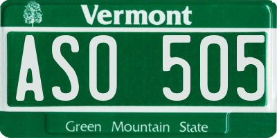 VT license plate ASO505