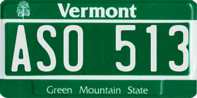 VT license plate ASO513