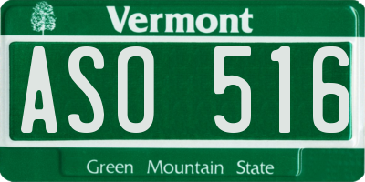 VT license plate ASO516