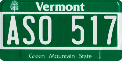 VT license plate ASO517