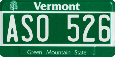 VT license plate ASO526