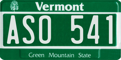 VT license plate ASO541
