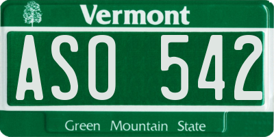 VT license plate ASO542