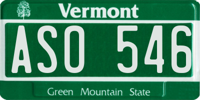 VT license plate ASO546