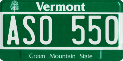 VT license plate ASO550