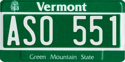 VT license plate ASO551