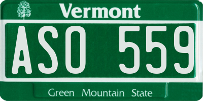 VT license plate ASO559
