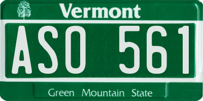 VT license plate ASO561