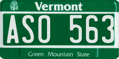 VT license plate ASO563