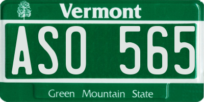 VT license plate ASO565