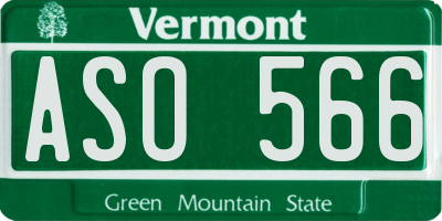 VT license plate ASO566