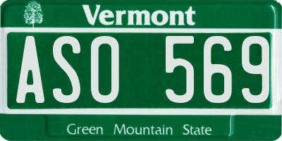 VT license plate ASO569