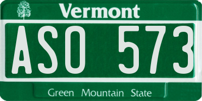 VT license plate ASO573