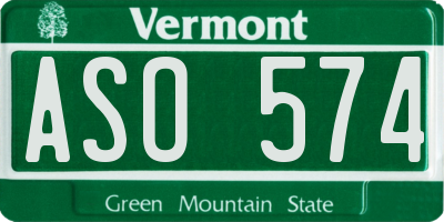 VT license plate ASO574