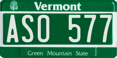 VT license plate ASO577