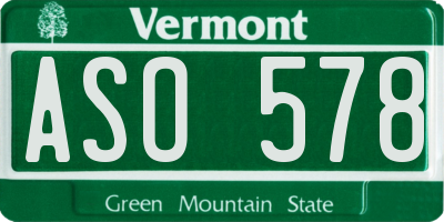 VT license plate ASO578