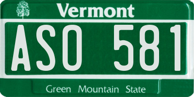 VT license plate ASO581