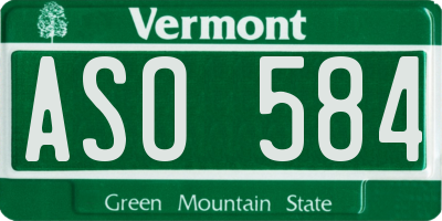 VT license plate ASO584
