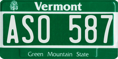 VT license plate ASO587