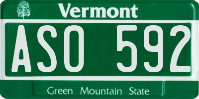 VT license plate ASO592