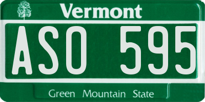 VT license plate ASO595
