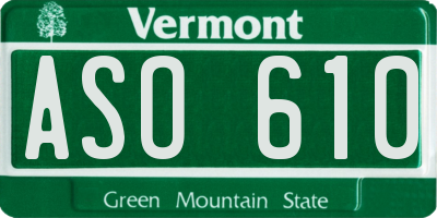 VT license plate ASO610