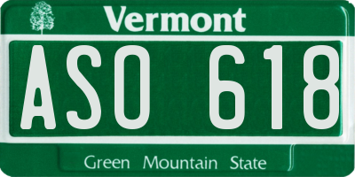 VT license plate ASO618