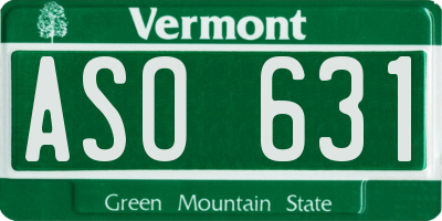 VT license plate ASO631