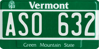 VT license plate ASO632