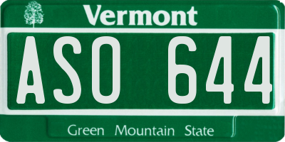 VT license plate ASO644