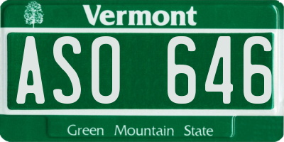 VT license plate ASO646