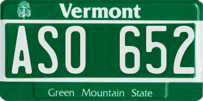 VT license plate ASO652