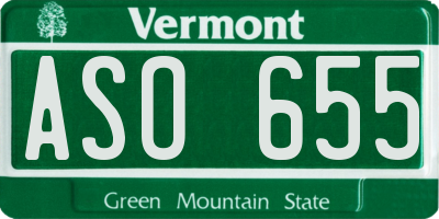 VT license plate ASO655