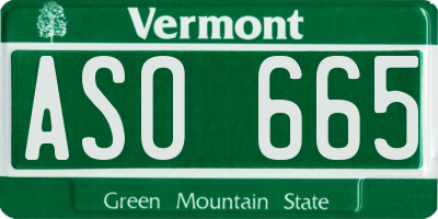VT license plate ASO665