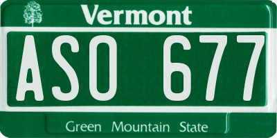 VT license plate ASO677