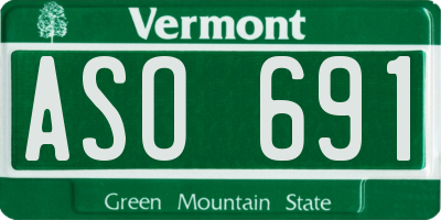 VT license plate ASO691