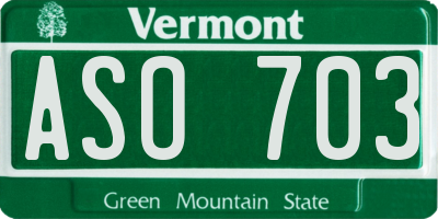 VT license plate ASO703