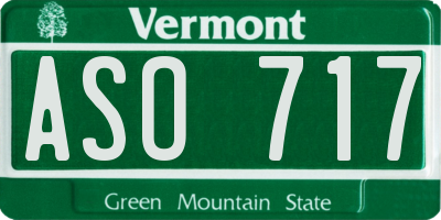 VT license plate ASO717