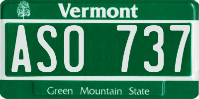 VT license plate ASO737