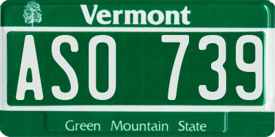 VT license plate ASO739